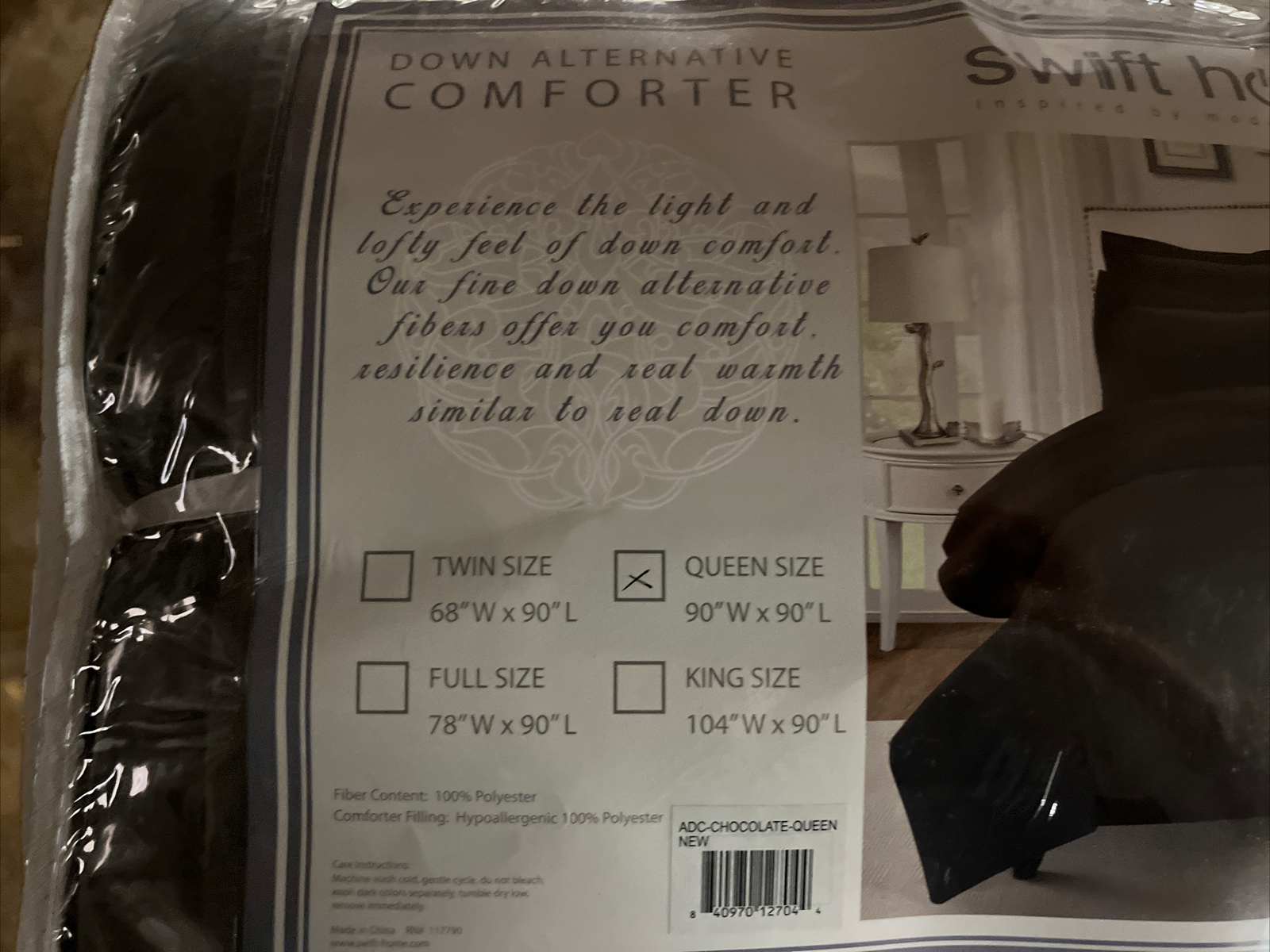 NEW Swift Home /Queen Comforter Adc-Chocolate. New gallery
