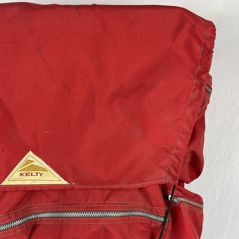 Vintage Kelty External Frame Hiking Backpack Multi Pocket Red 3