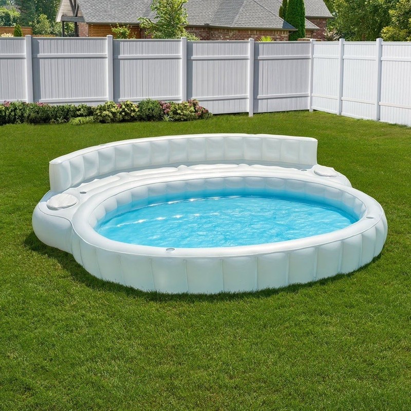 Member Mark Oversized Inflatable WHITE Sofa Pool 152in X 126in X 31in gallery