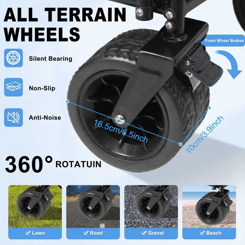 Heavy-Duty Foldable Wagon with Double Decker, All-Terrain Wheels, 450lb Capacity gallery
