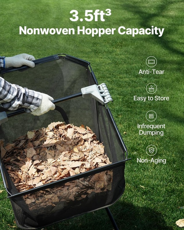 VEVOR Push Lawn Sweeper, 21inch Leaf & Grass Collector, Heavy Duty Steel gallery