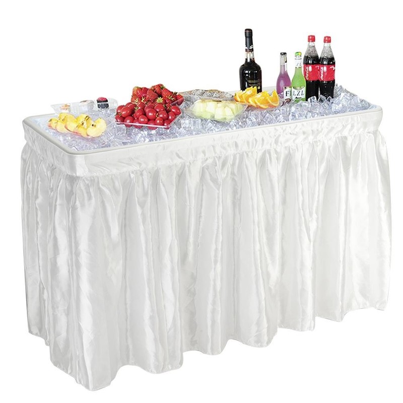 4FT Folding Ice Bin Table Outdoor Ice Cooler Table w/ Matching Skirt Party gallery