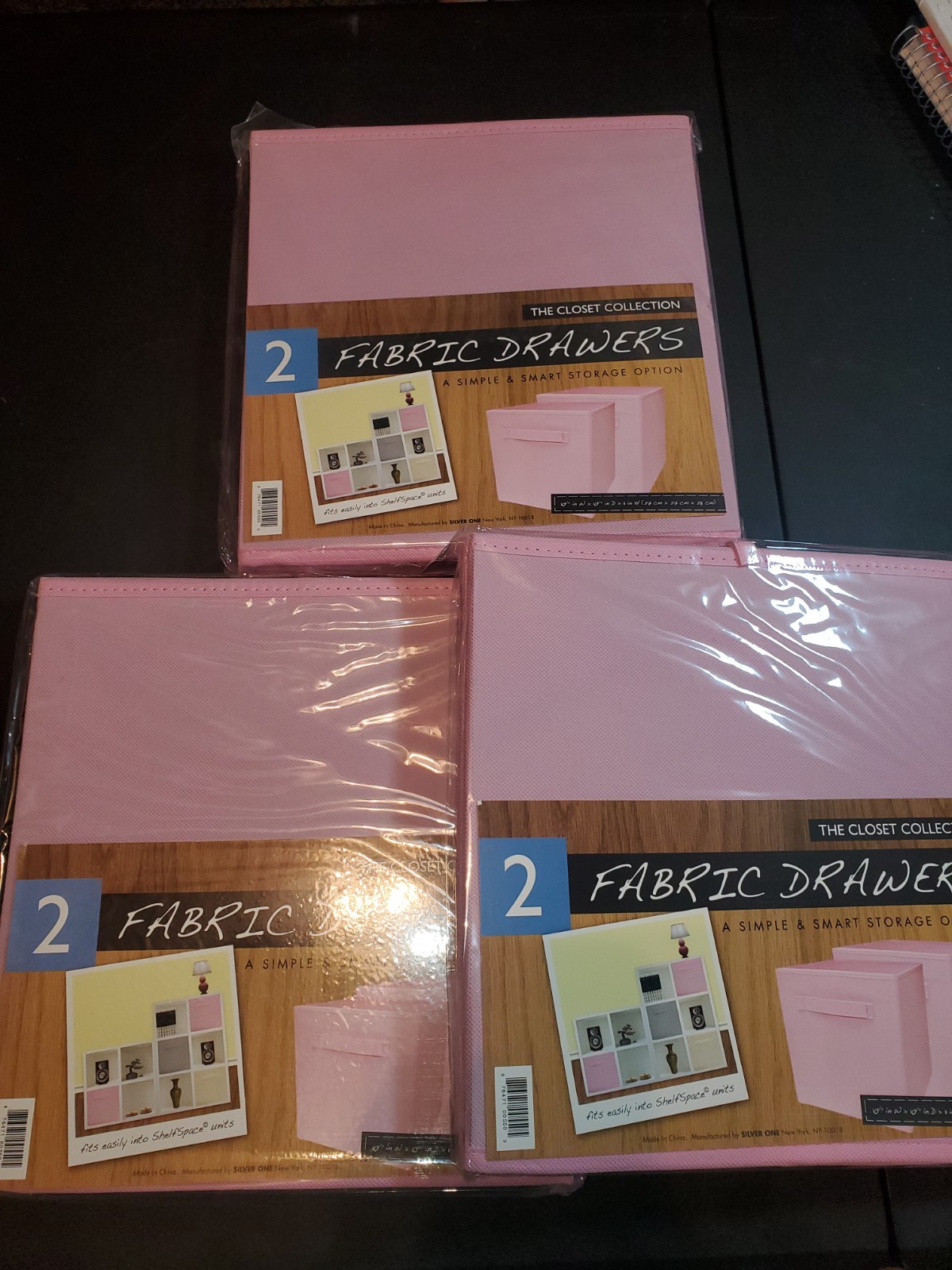 6 Collapsible Fabric Drawers Storage Cubes Organizer Pink gallery