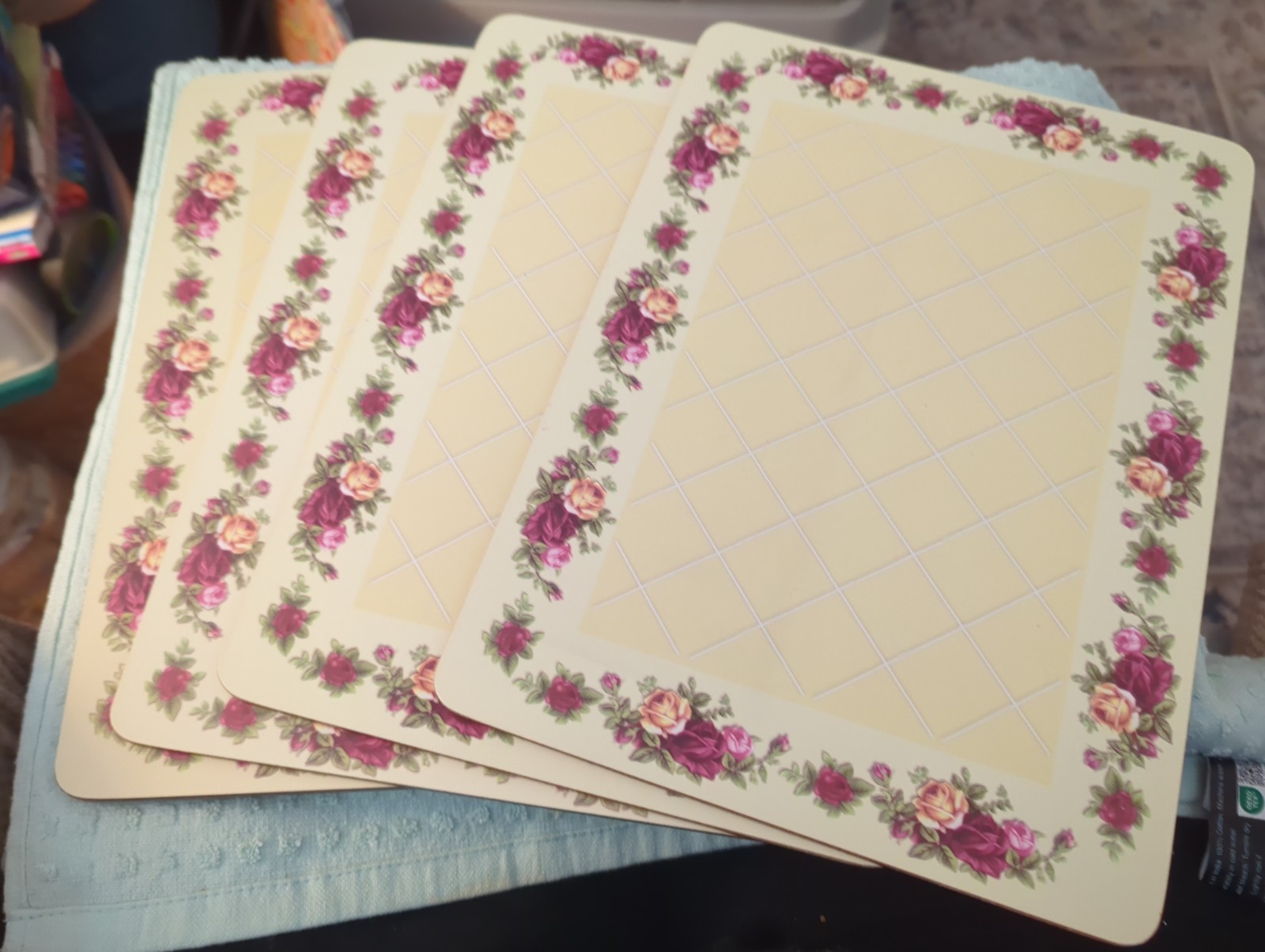 Set/4: Royal Albert Old Country Roses Cork Board Placemats 8.25” x 11.25" gallery