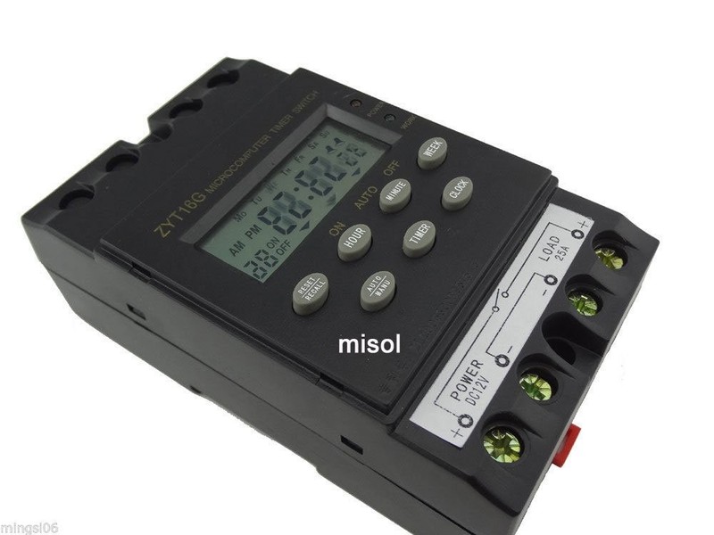 Programmable Timer Switch 12V DC 25A with LCD Display Weekly Controller gallery