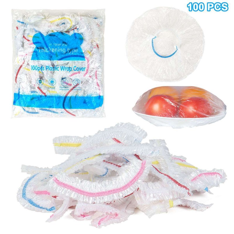 Lot Disposable Food Cover Plastic Wrap Elastic Food Covers For Fruit Bowl Cup gallery