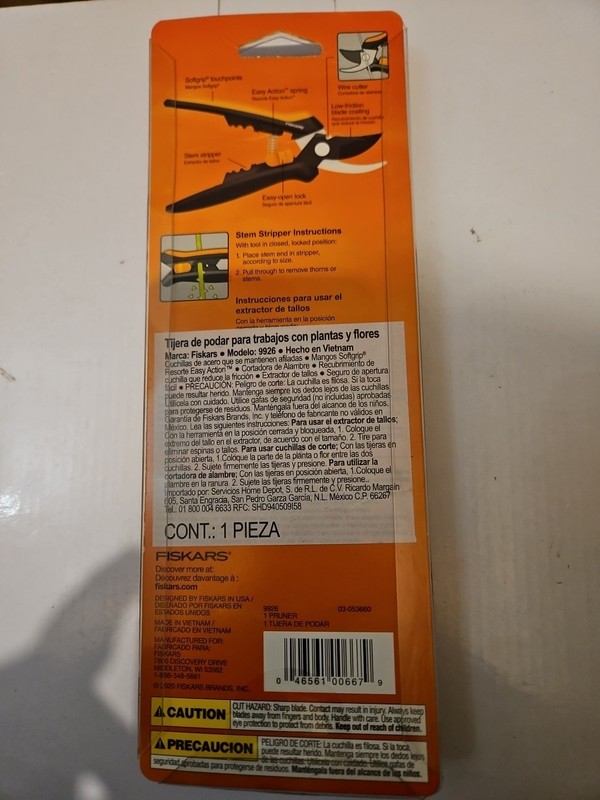 FISKARS PRUNER **Steel Blade, Stem Stripper, Wire Cutter *Model 9926 gallery