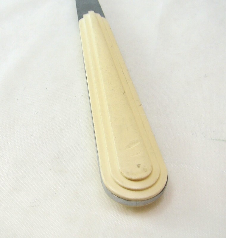 Unknown Maker Stainless Steel & Plastic JAZZ CREAM Pierced Table Serving Spoon gallery