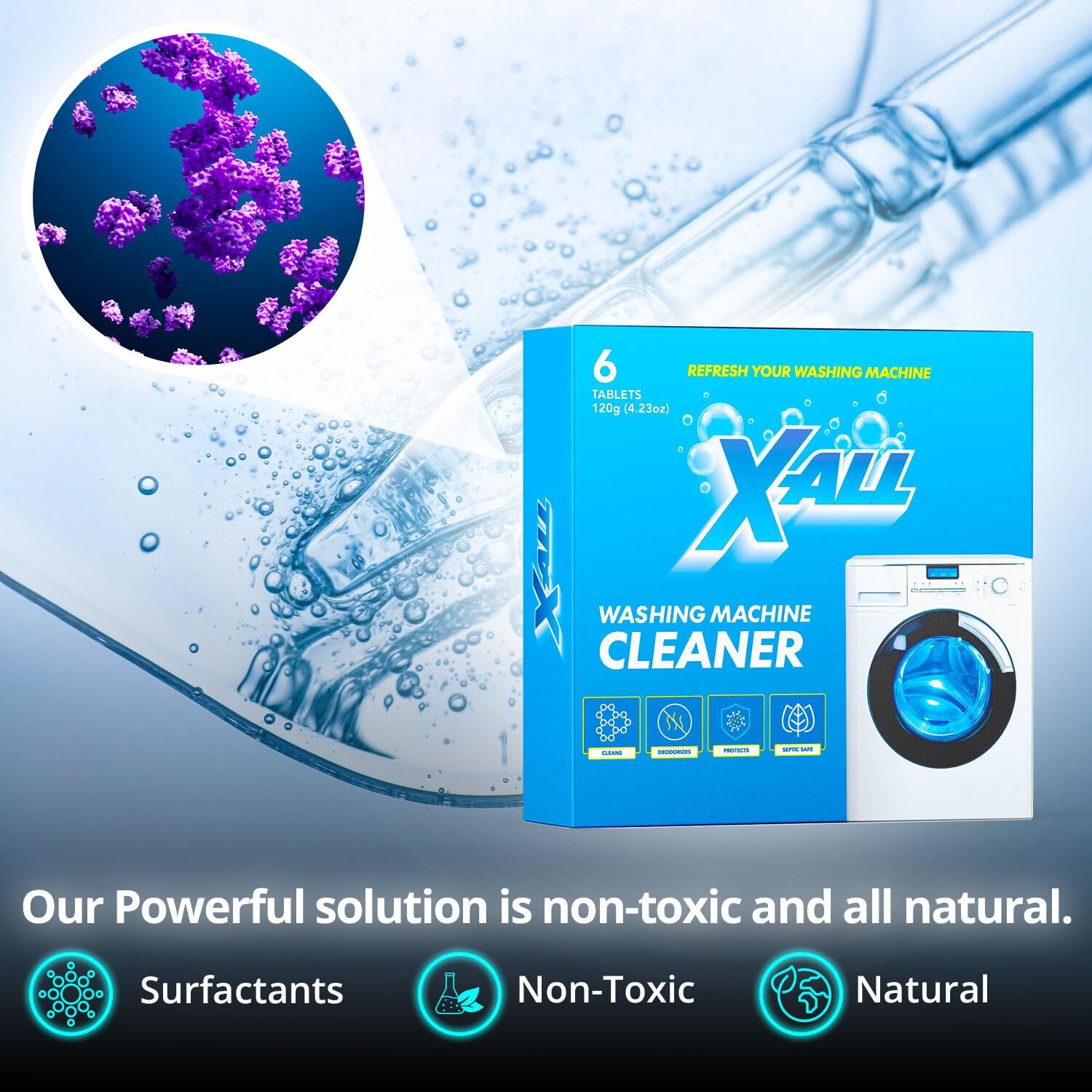 X-ALL Washing Machine Cleaner – Deep Cleaning Tablets, Cleans and refreshes t... gallery