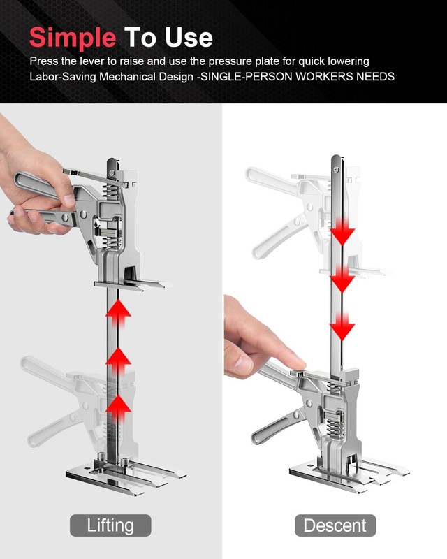 Labor Saving Arm Jack 2 Pack 10" Height-Adjustable All-Metal Hand Lifting Jack gallery