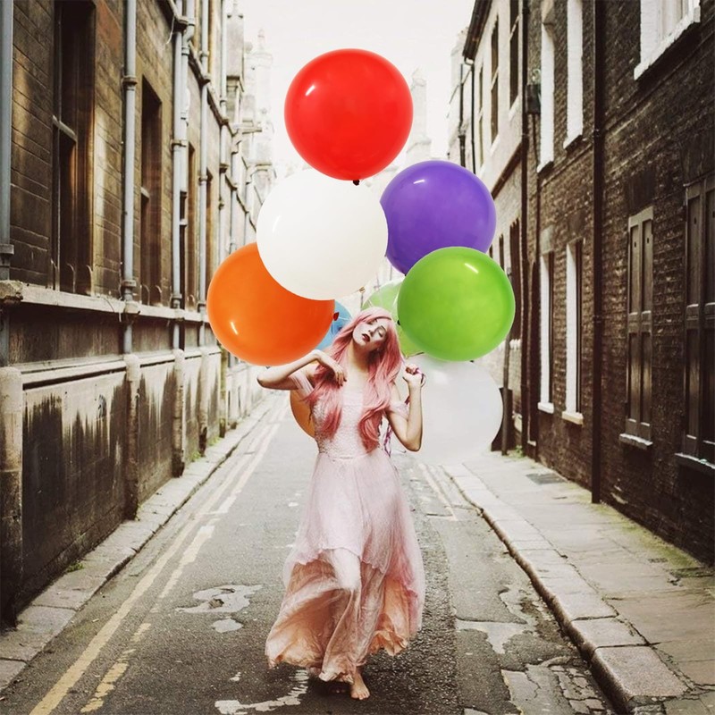 36 Inch Large Balloon, Assorted Colors Big Balloons 8 Pcs Helium Giant Latex ... gallery