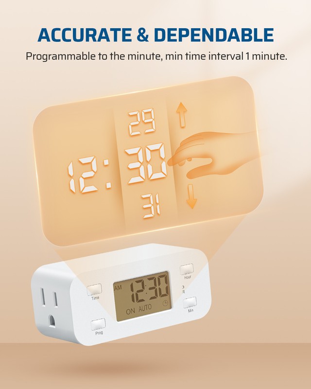 DEWENWILS 2 Pack Digital Timer Outlet 24H Programmable Digital Outlet Timer gallery