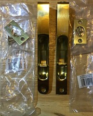 2 Brass Door Flush Bolt Bright Brass One Pair For Double Doors TWO