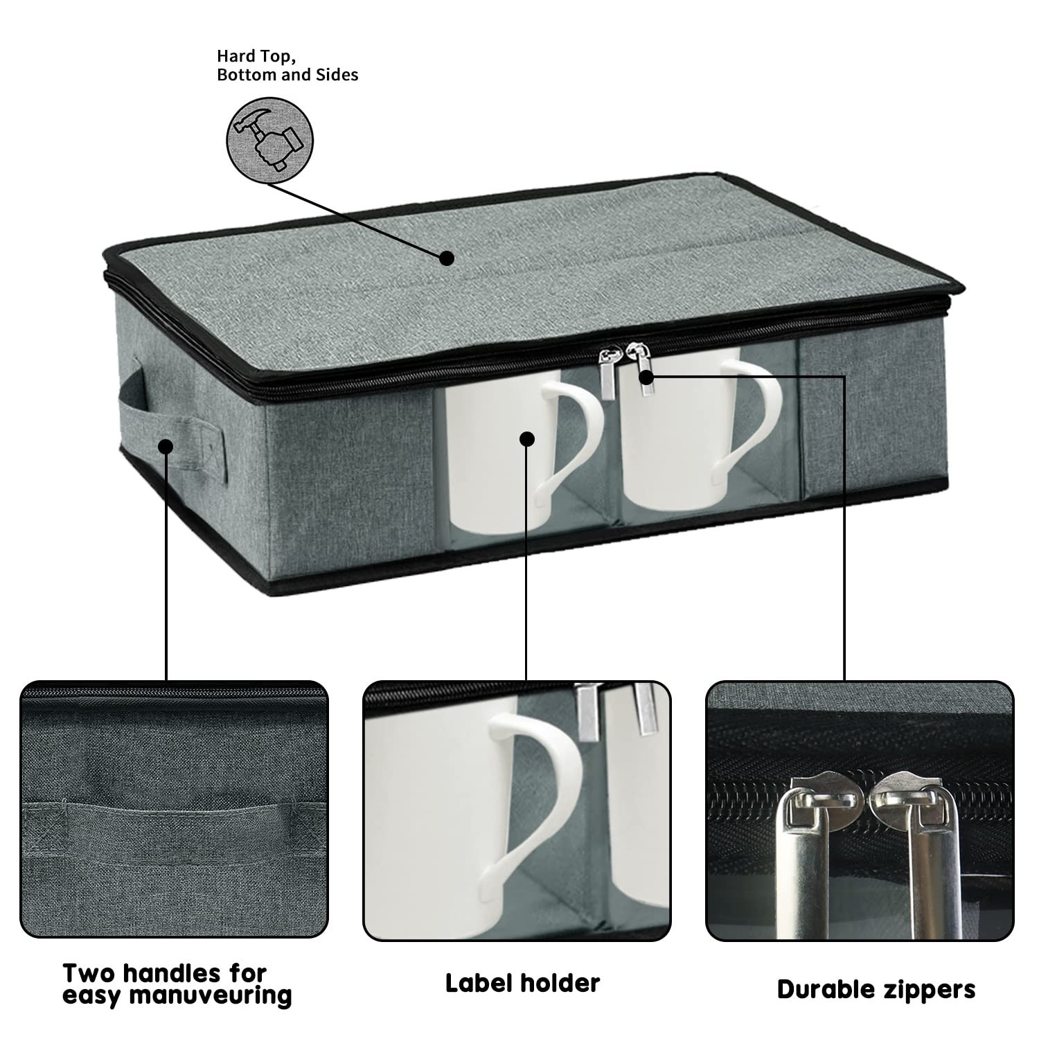 Boczif Coffee Cup Storage Box, Storage Containers Holds 12 Glassware, Coffee ... gallery