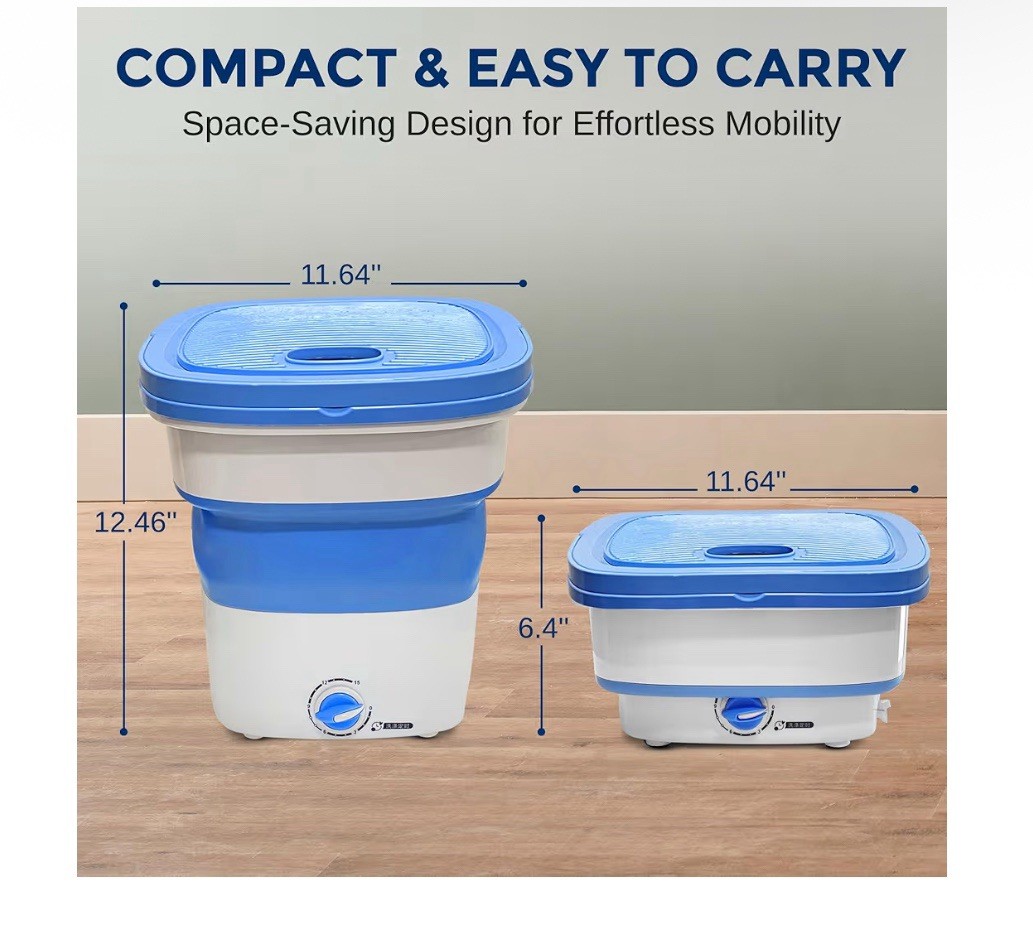 Pyle Pure Clean Foldable Mini Washing Machine – Portable & Lightweight gallery