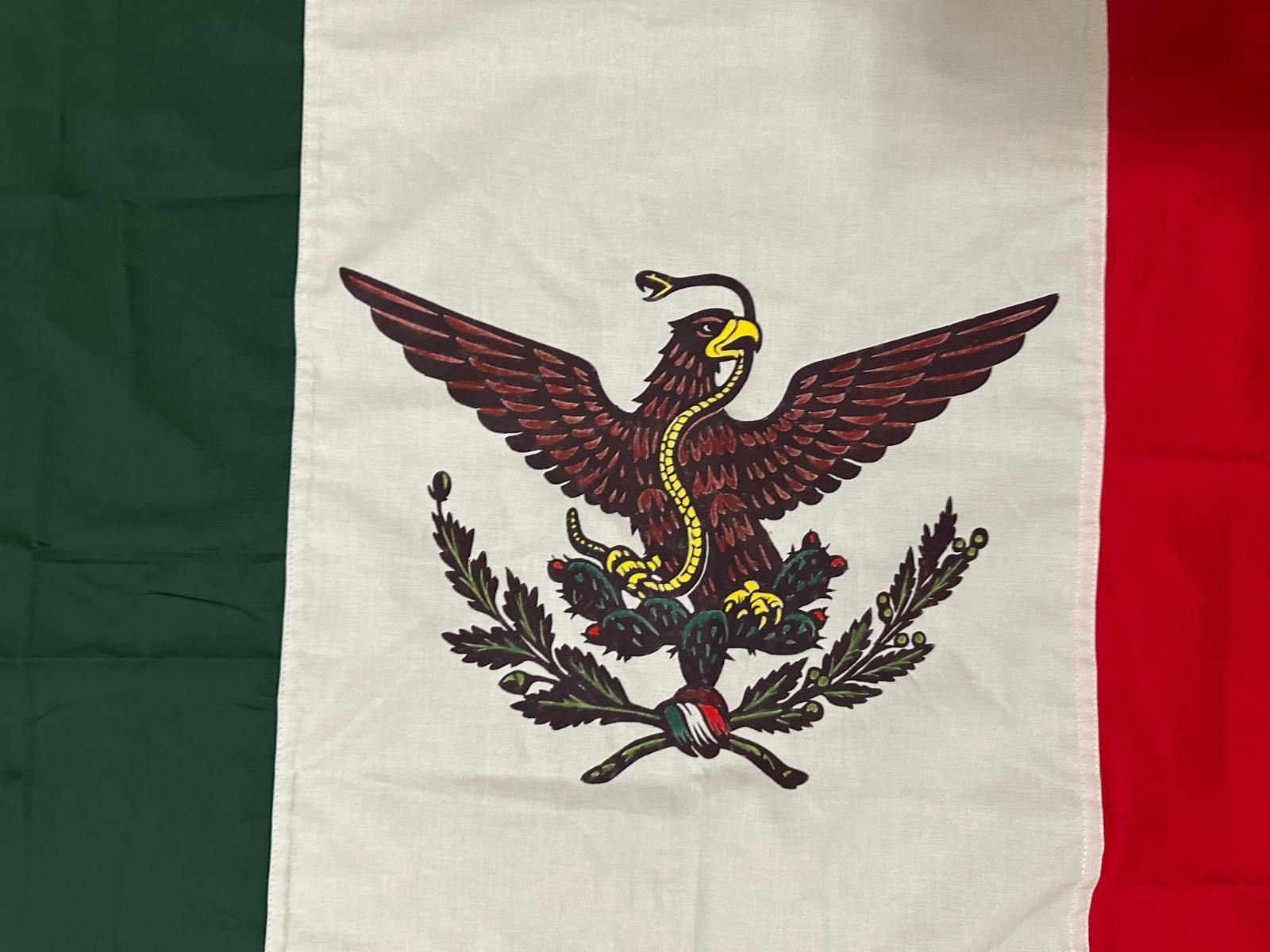 Mexican flag VINTAGE STYLE from 1842 House Flag made of 100% cotton 48x27 inches gallery