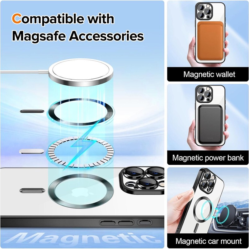 Shockproof Mag Safe Case For iPhone 16 15 14 Pro Max 13 12 11 Camera Lens Cover gallery