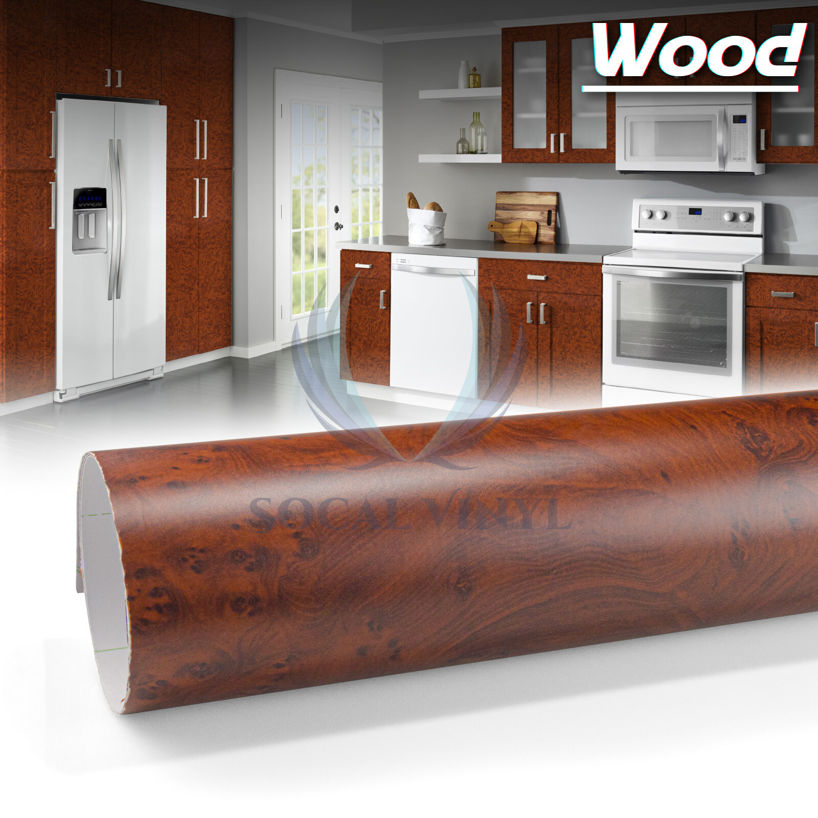 Matte 48" Wood Grain Vinyl Wrap Sticker Decal Car Home Kitchen Decoration DIY gallery