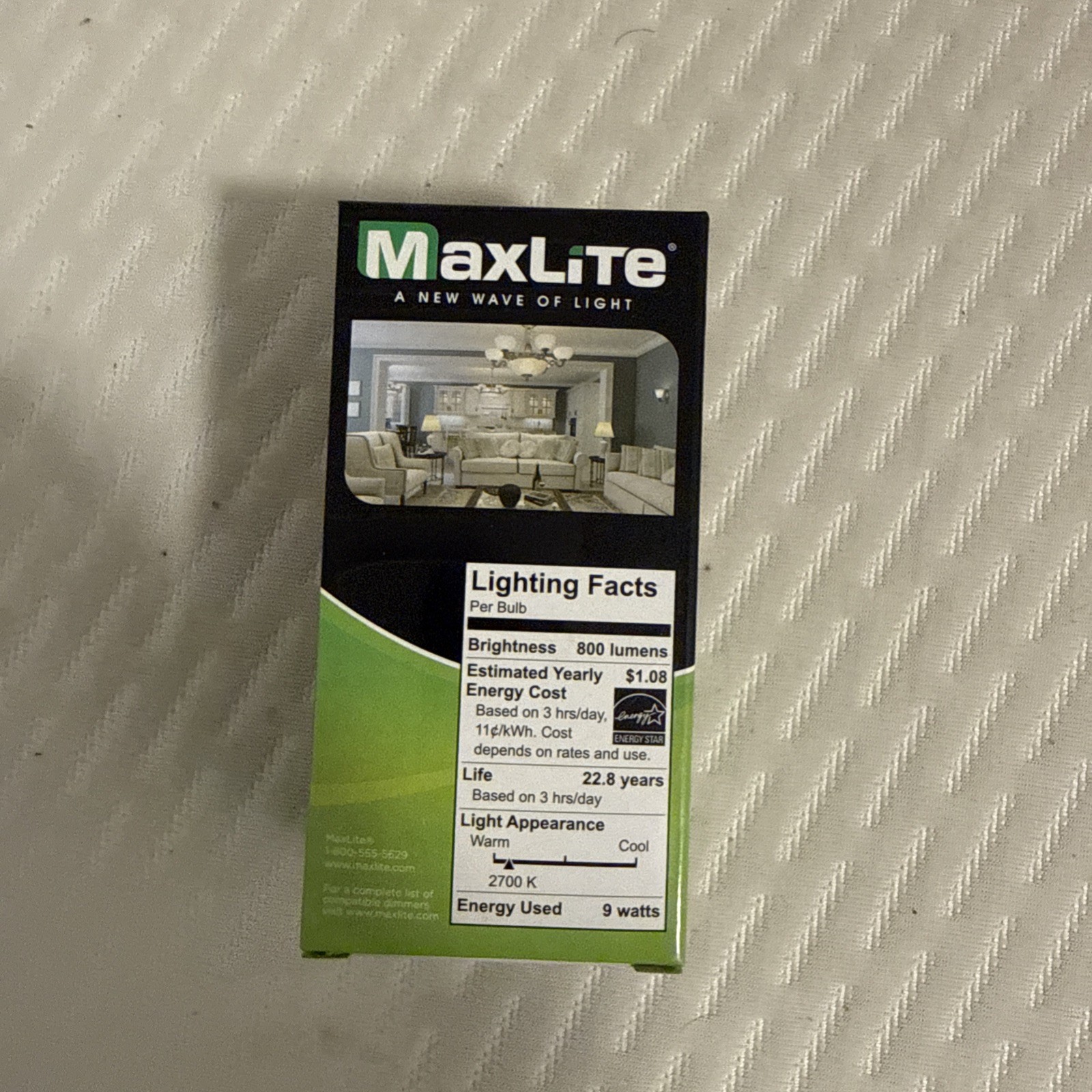 1 PACK 60w Equivalent 9w MaxLite Dimmable LED Light Bulbs Soft White 800 Lumens gallery