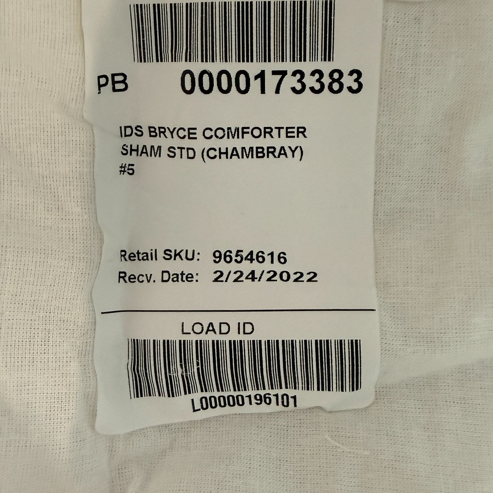 POTTERY BARN BRYCE COMFORTER PILLOW SHAM (1) STANDARD ~ CHAMBRAY BLUE - SAMPLE* gallery