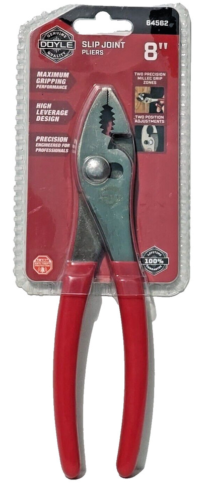 Doyle Slip Joint Pliers 8” - High Leverage Design, Milled Grips, Maximum Grip