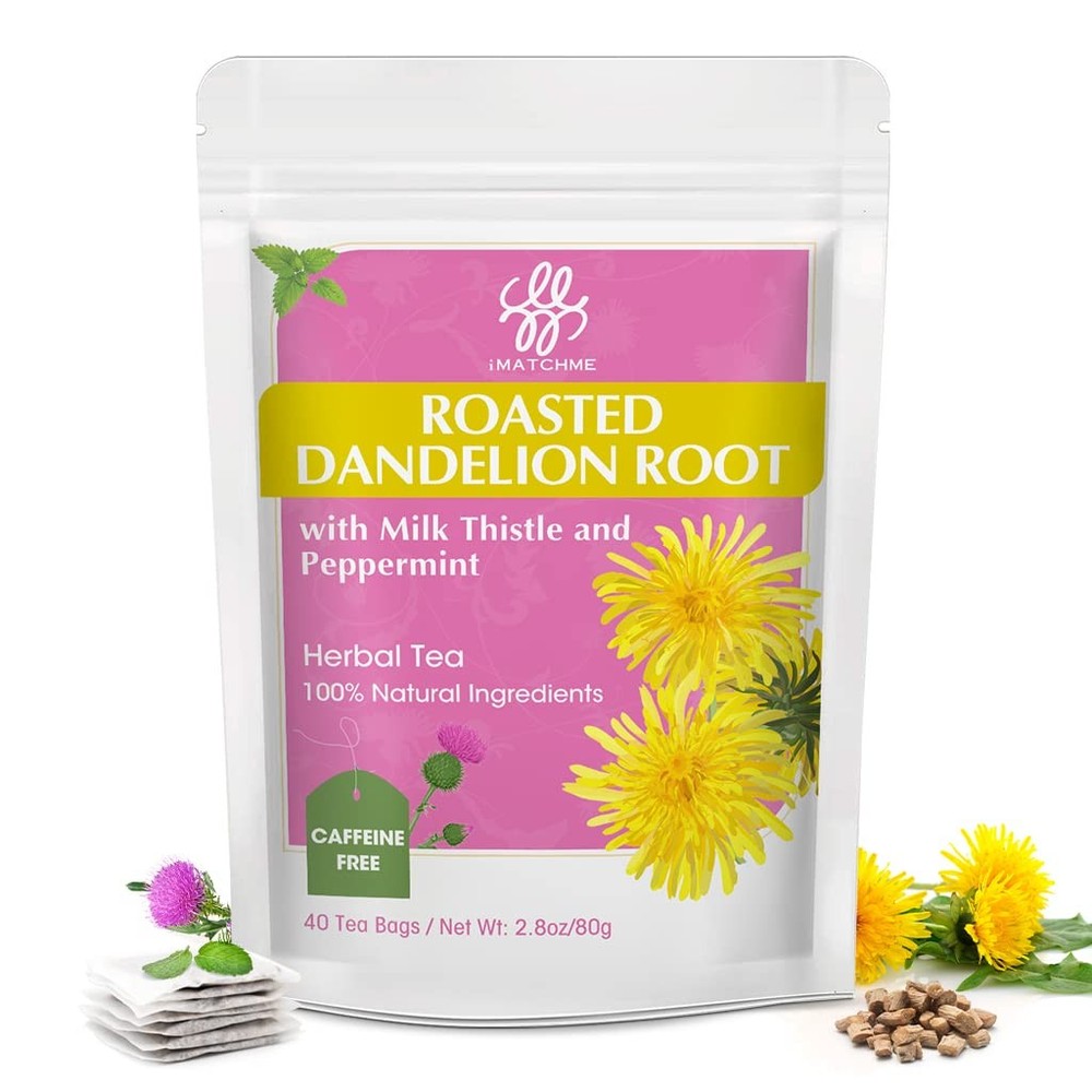 Organic Roasted Dandelion Root Tea with Milk Thistle and Peppermint - Herbal ...