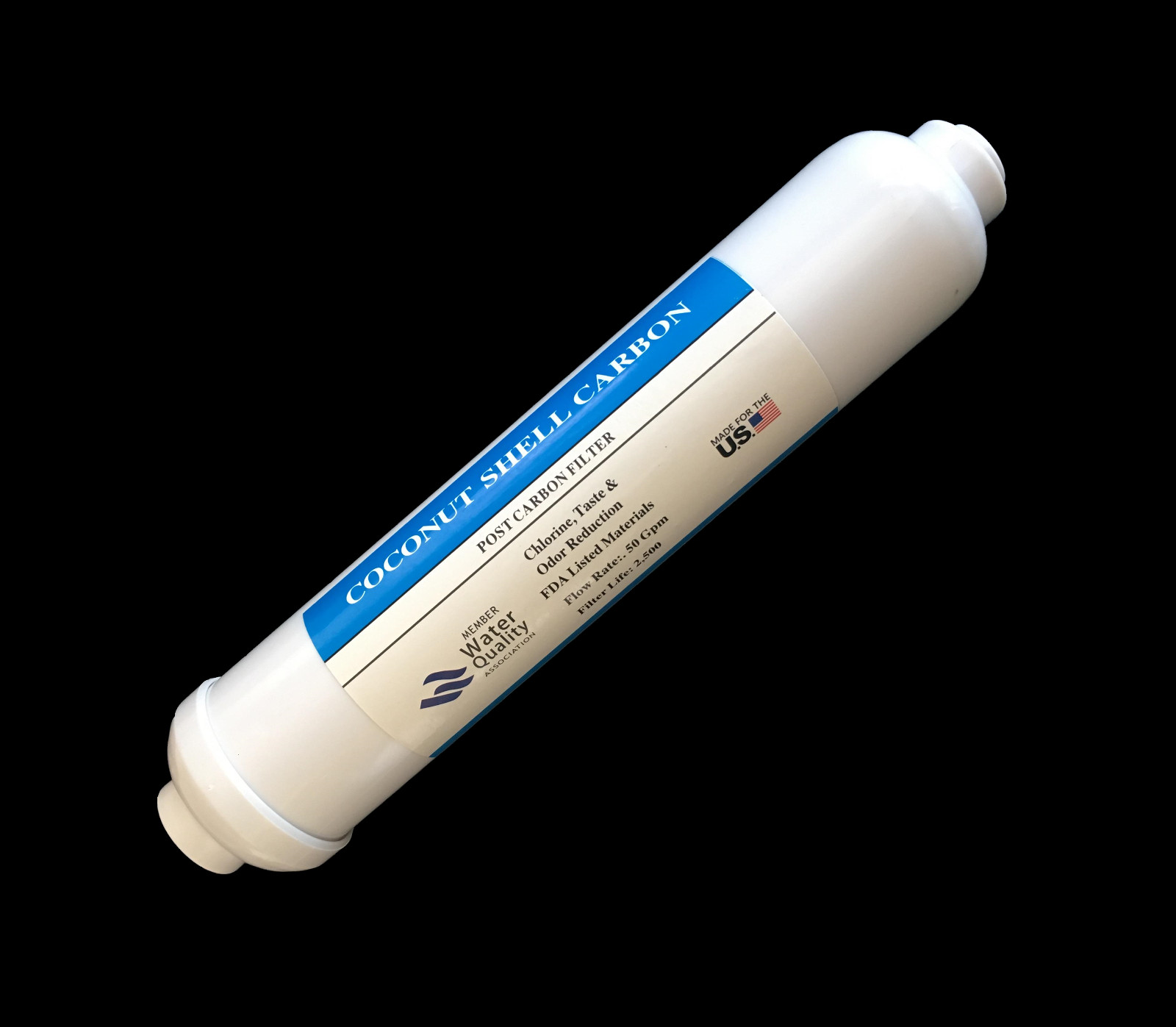 RO Post Polishing Fridge Ice Inline Coconut GAC Water Filter, 2000 Gal, 1/4" NPT gallery
