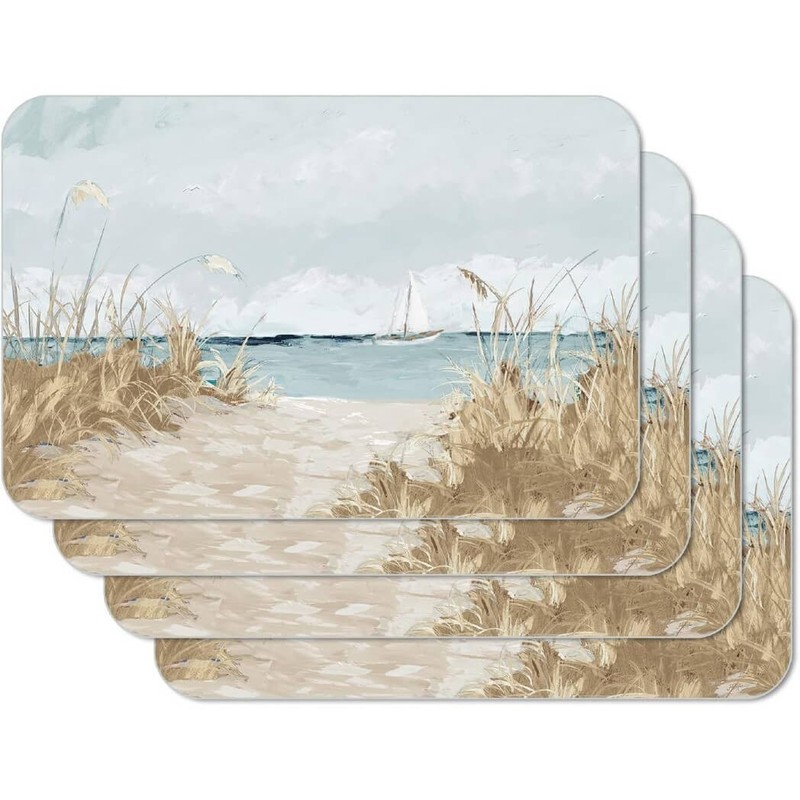 CounterArt Reversible Plastic Placemats, Coastal Scenery, Set of 4 gallery