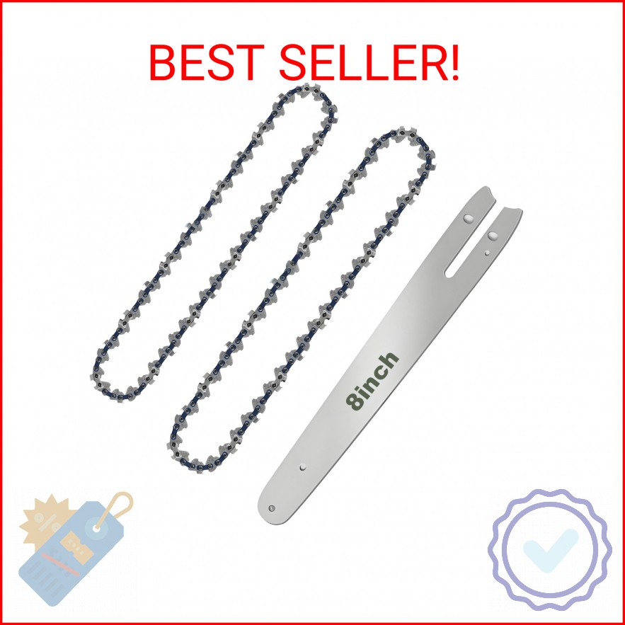 8 Inch Chainsaw Chain Replacement- 2 Chains and 1 Guide Bar for 8 Inch Mini Chai gallery