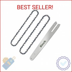 8 Inch Chainsaw Chain Replacement- 2 Chains and 1 Guide Bar for 8 Inch Mini Chai