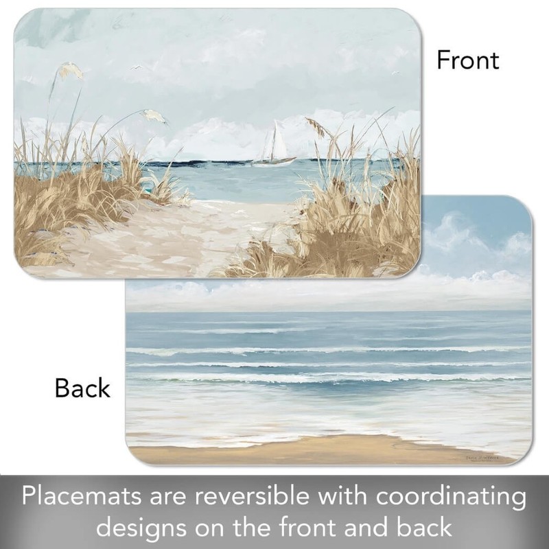 CounterArt Reversible Plastic Placemats, Coastal Scenery, Set of 4 gallery