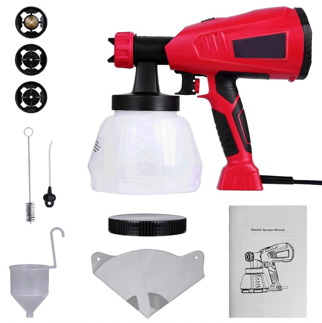 Meterk 400W HVLP Electric Paint Sprayer Gun 1300ml 3 Nozzles & Patterns JS-HH15A gallery