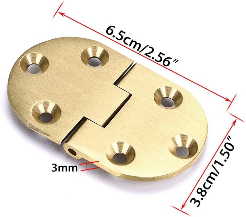 2 Pack 90 Degree Flip Top Hinges Solid Brass For Folding Tables 55Lb Capacity gallery