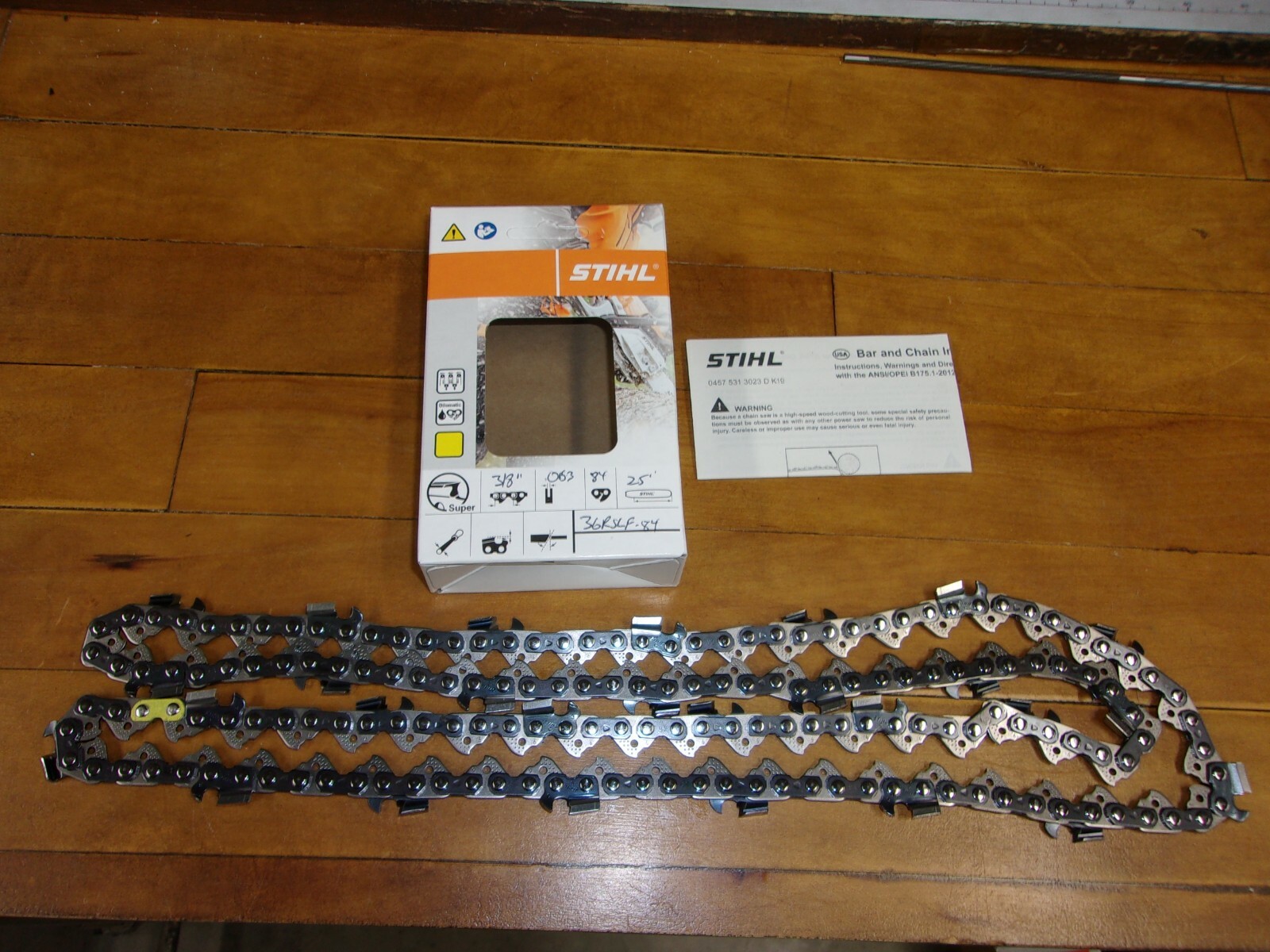 Stihl OEM 25" Full Chisel "Skip Tooth" Chain 3/8" .063" 84 DL 36RSLF #GM-7P1 gallery