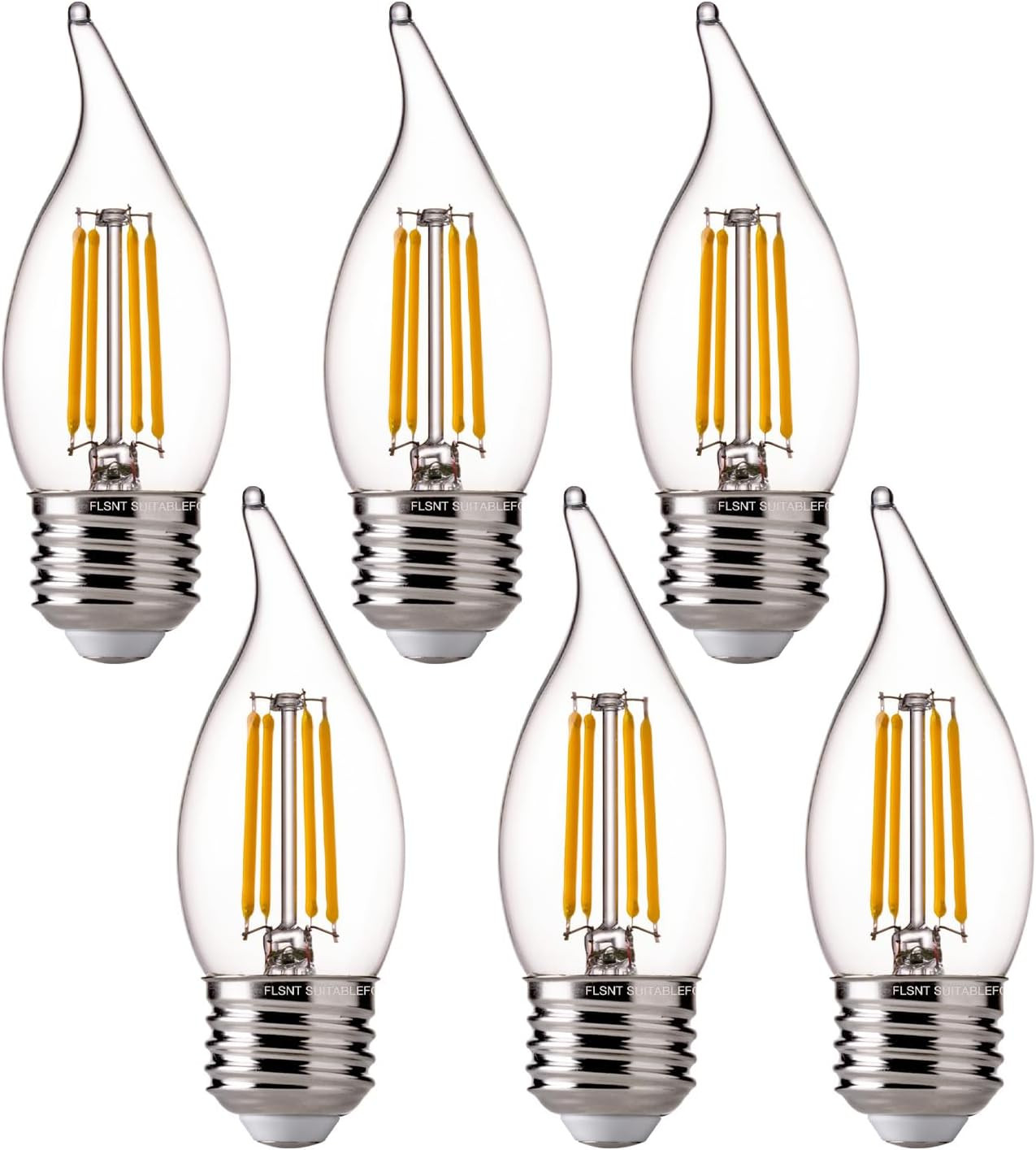 LED 60 Watts Equivalent Chandelier Light Bulbs, CA11 Dimmable Filament Clear LED gallery