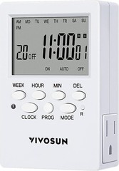7 Day Timer Digital Programmable Electric Timer Indoor with Dual Outlet Switch