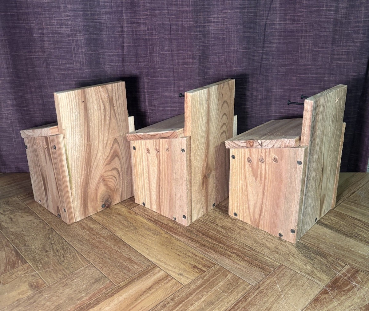 Lot 3 -Cedar Backyard Squirrel House Nesting Box Wood Wildlife Outdoor Nest Box gallery