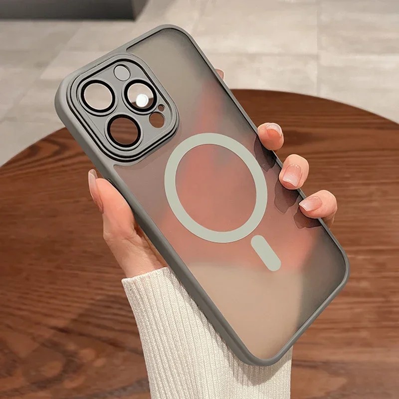 Shockproof Mag Safe Luxury Matte Translucent Armor Shockproof Case For iPhone gallery
