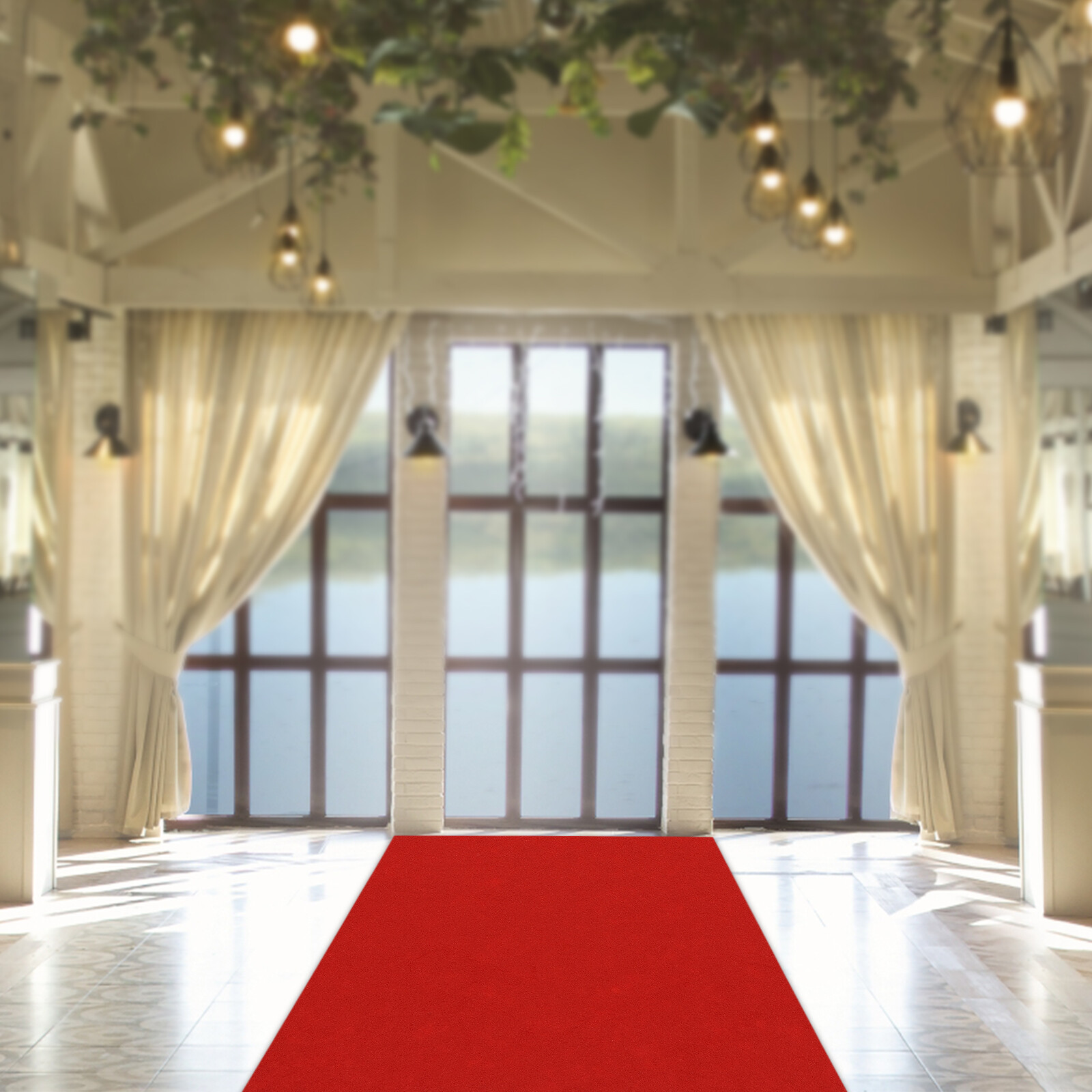 3ft x 33ft Red Carpet Runner Aisle Runner Party Runway Hallway Rug Floor Mat gallery