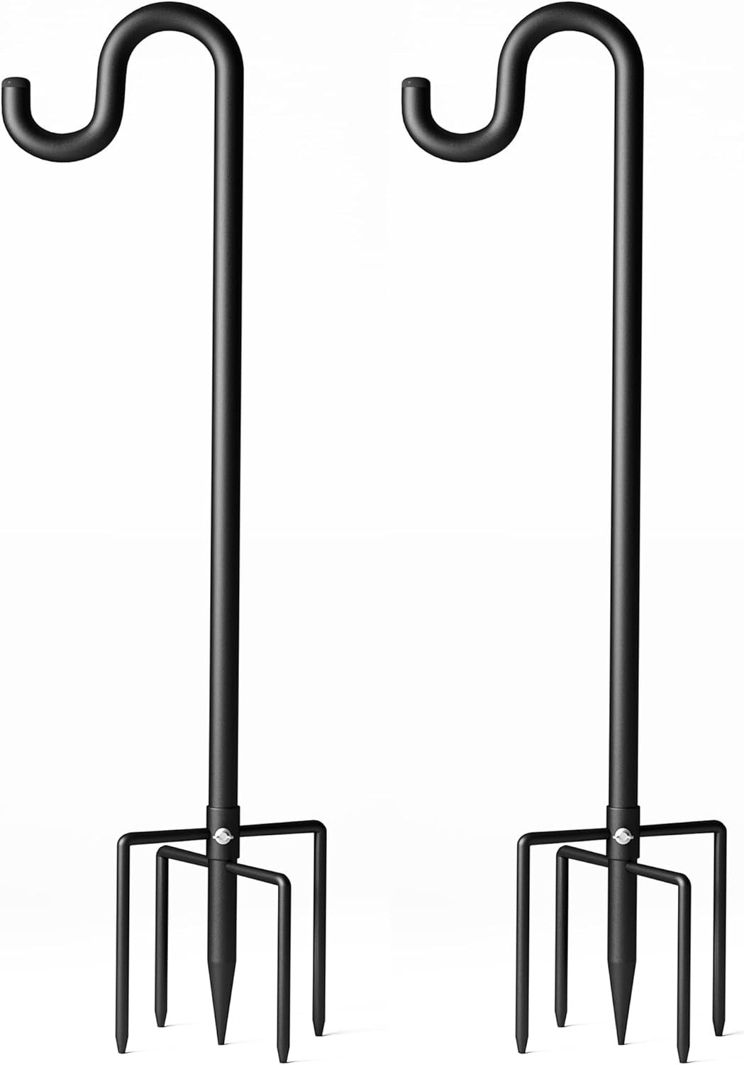 60" Adjustable Shepherds Hooks for Outdoor Bird Feeder Pole 5 Prong Base 2 PACK gallery