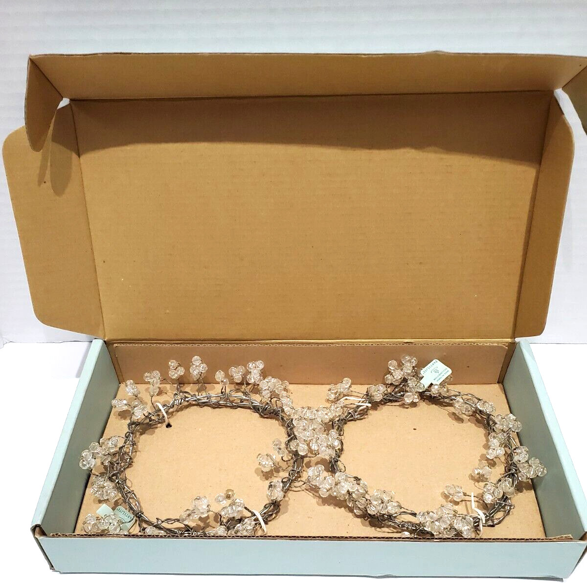 Partylite Crystal Gem Stone Candle Rings 3" Retired P8133 Set of 2 WITH BOX gallery