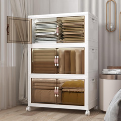 Extra Large Stackable Storage Bins with Lids & Wheels & Door, 480Qt-160Qt/40Gal*