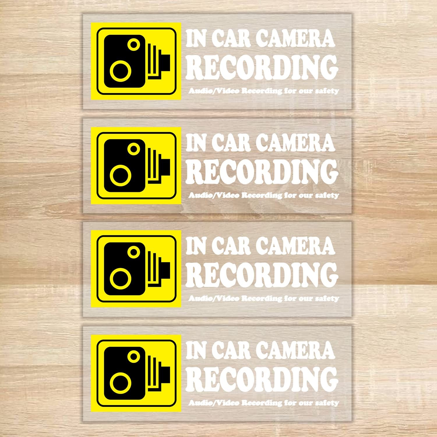 4 Pcs Waterproof Vinyl Camera Recording Window Stickers for Rideshare Van Truck gallery