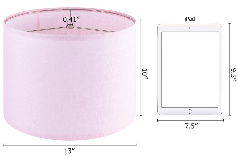 2 Pack Pink Linen Medium Drum Lamp Shade 13x13x10 Inch Metal Spider Fitter gallery