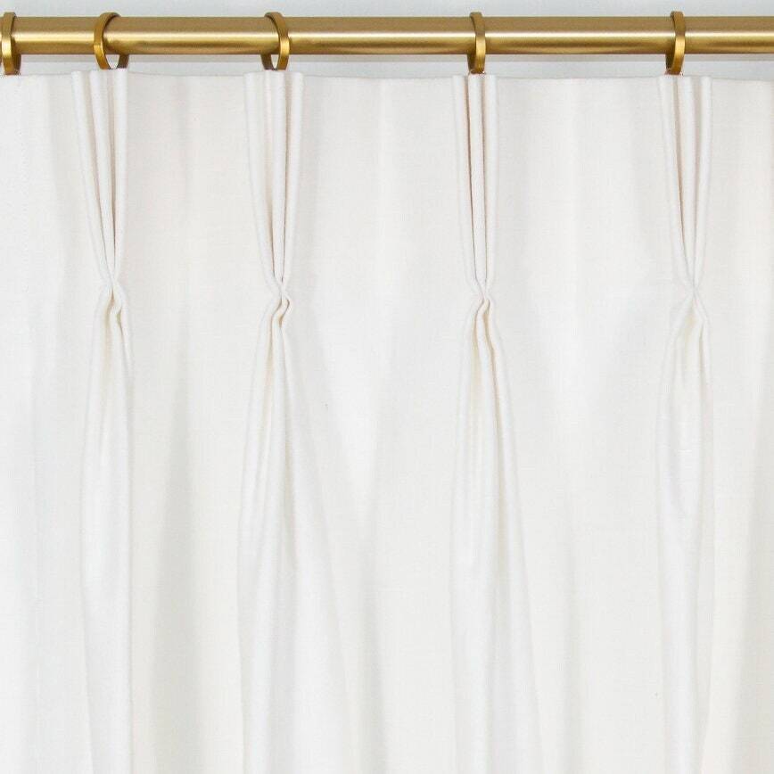 Custom Drapes - Pleated & Lined - Cotton Slub Duck White - 1 Pair / 2 Panels gallery