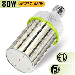 80 Watts LED Corn Light Cob Bulbs E39 Mogul Base Warehouse Garage Lighting 480V