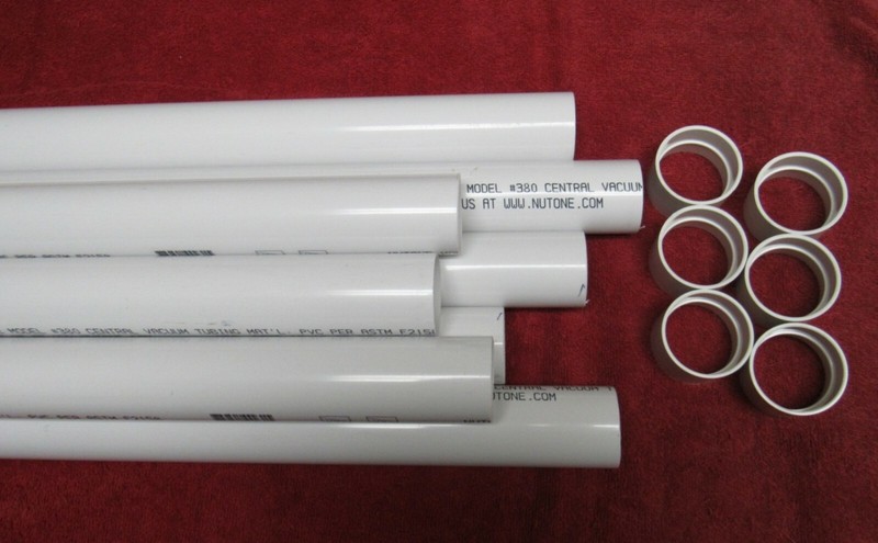 16ft Central Vacuum Pipe 2" PVC = (8) 2 ft sticks + (6) couplings gallery