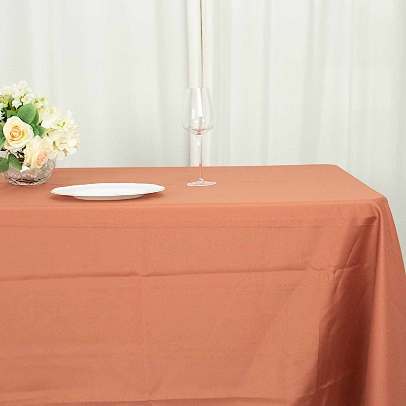 TERRACOTTA 72x120 RECTANGLE POLYESTER TABLECLOTH Wedding Catering Dinner gallery