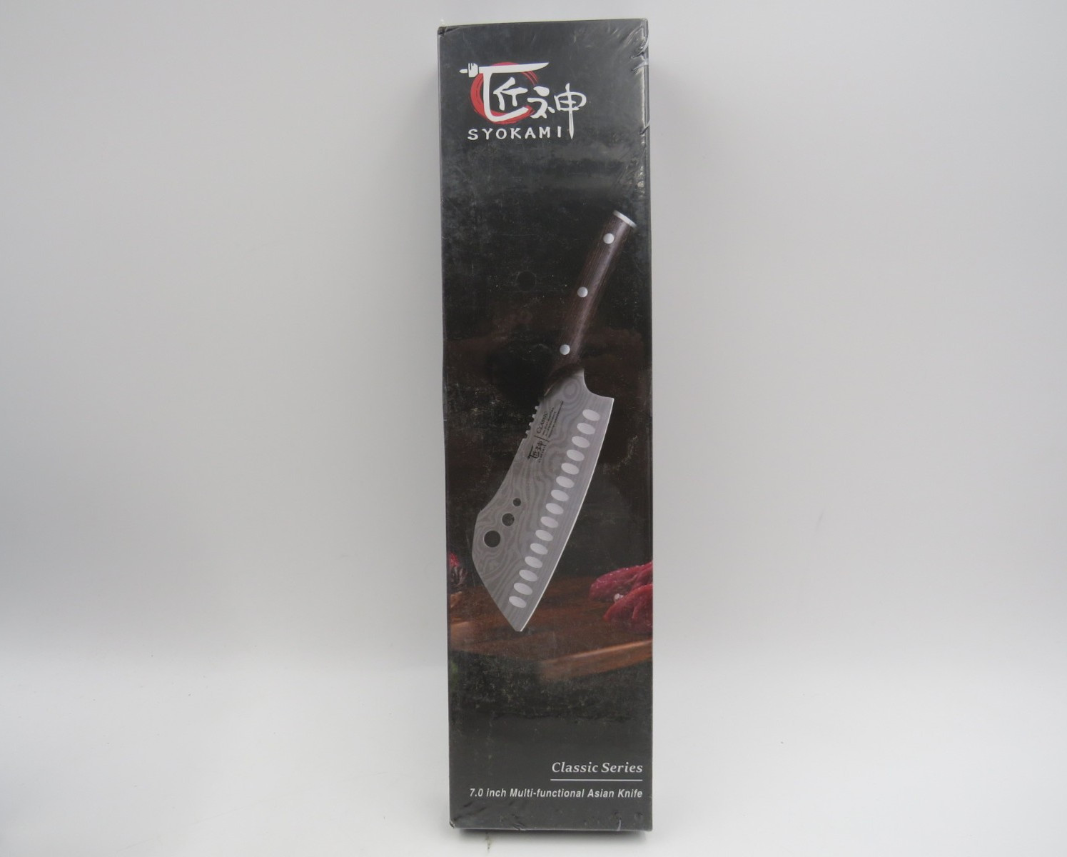 SYOKAMI Cleaver Chef Knife with Herb Stripper 7" Asian Kitchen Knife 3-in-1 gallery