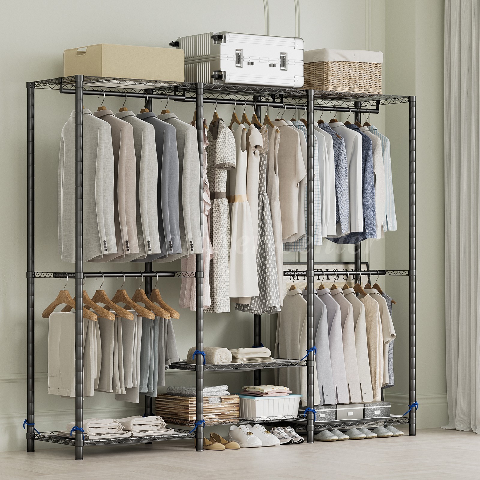 Closet Wardrobe Heavy Duty Clothes Garment Rack Storage Organizer Large Sturdy gallery